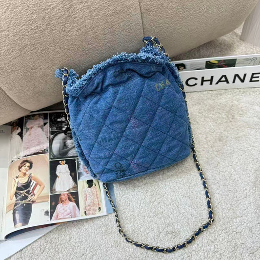 Chanel Denim Graffiti Bucket Bag