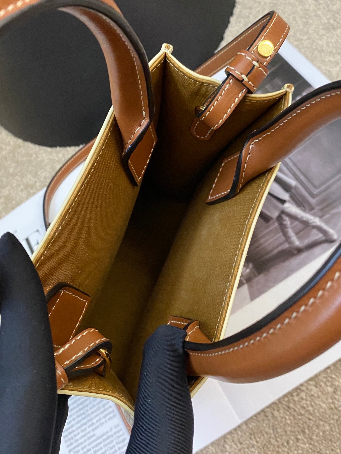 Celine Triomphe White Canvas Crossbody Bag