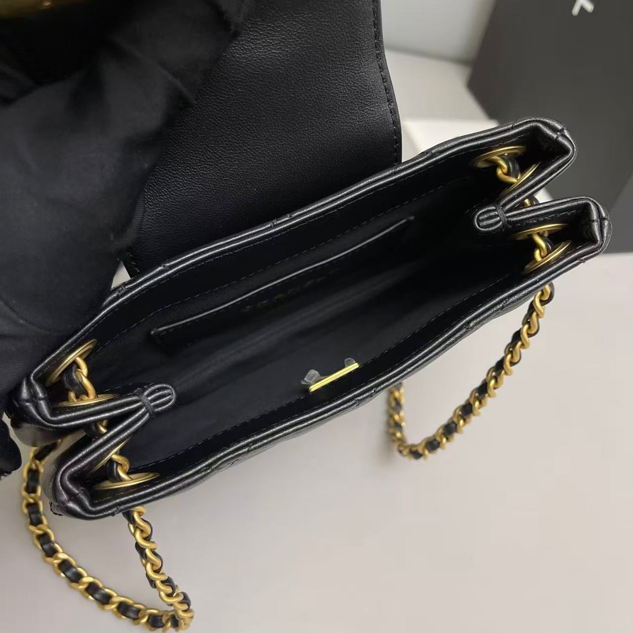 Chanel Large Logo Quilted Leather Shoulder Bag