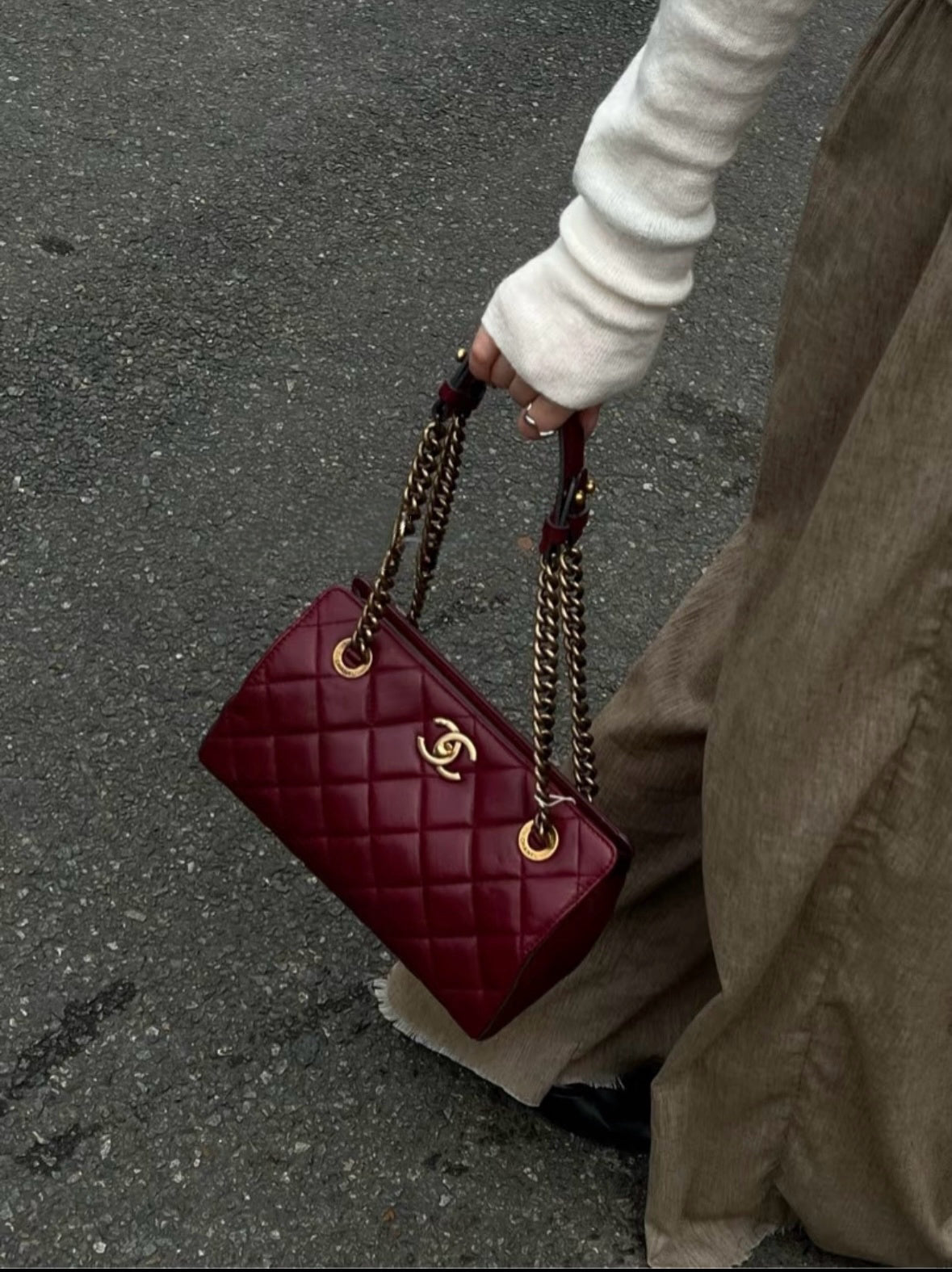 Chanel “Milk Box” Tote — Burgundy Calfskin