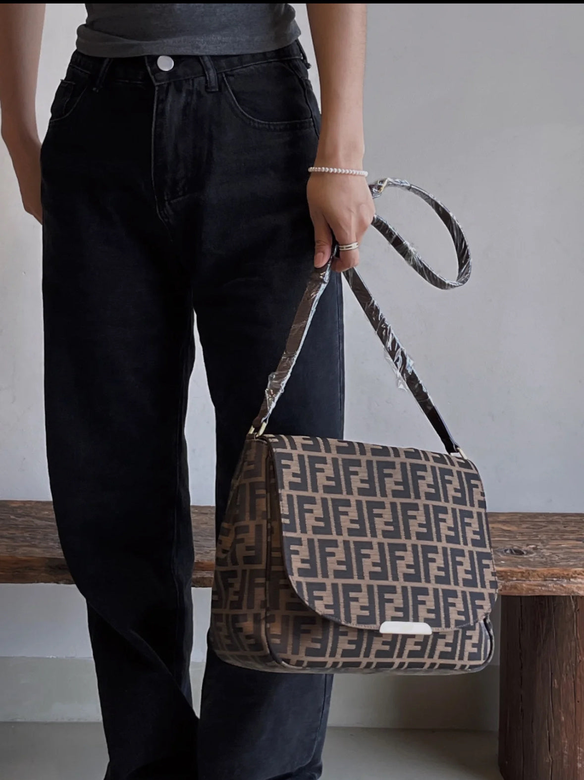 Fendi Vintage Canvas Messenger Bag