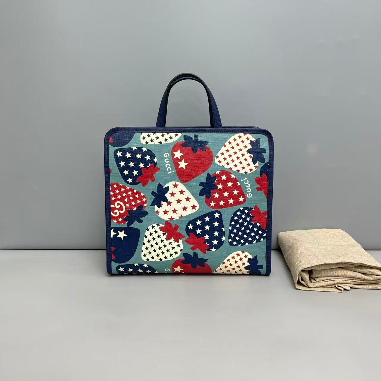 Gucci Strawberry & Star Print Tote Bag