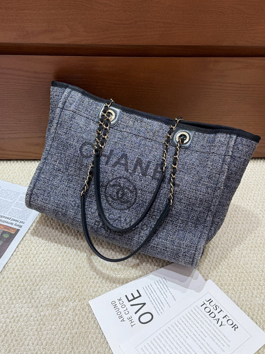 Chanel Canvas Tote Beach Bag (Medium)