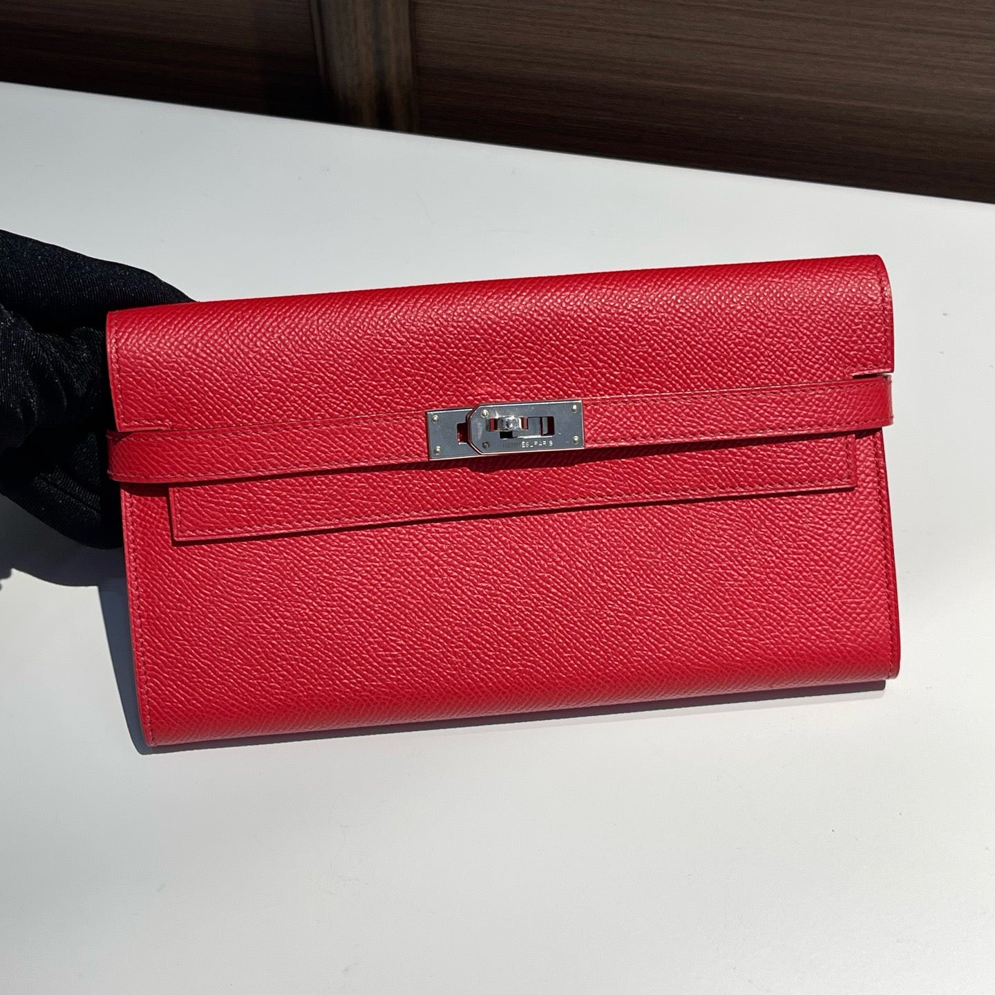 Hermès Kelly Long Wallet — Red Epsom