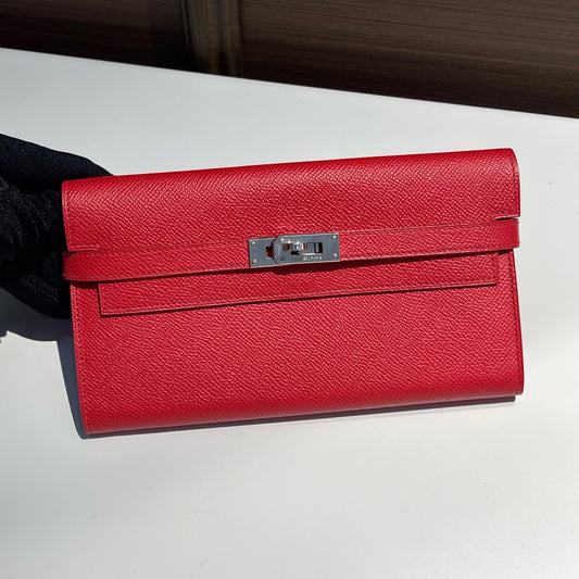 Hermès Kelly Long Wallet — Red Epsom