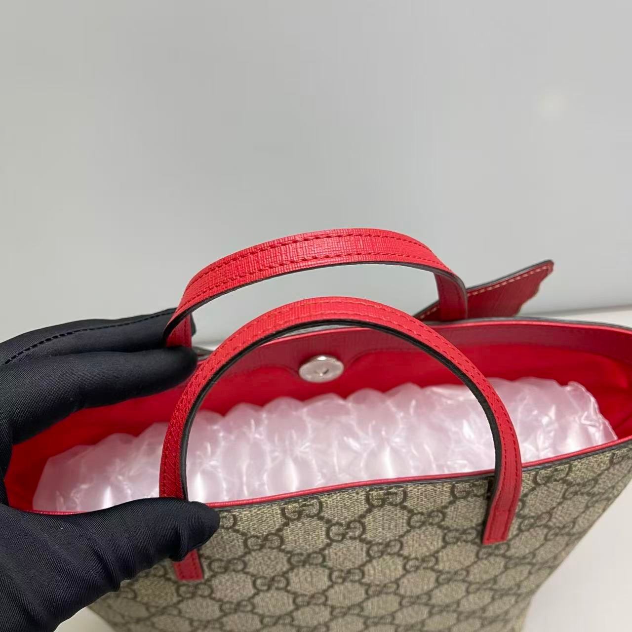 GUCCI Monogram Butterfly Print Tote Bag