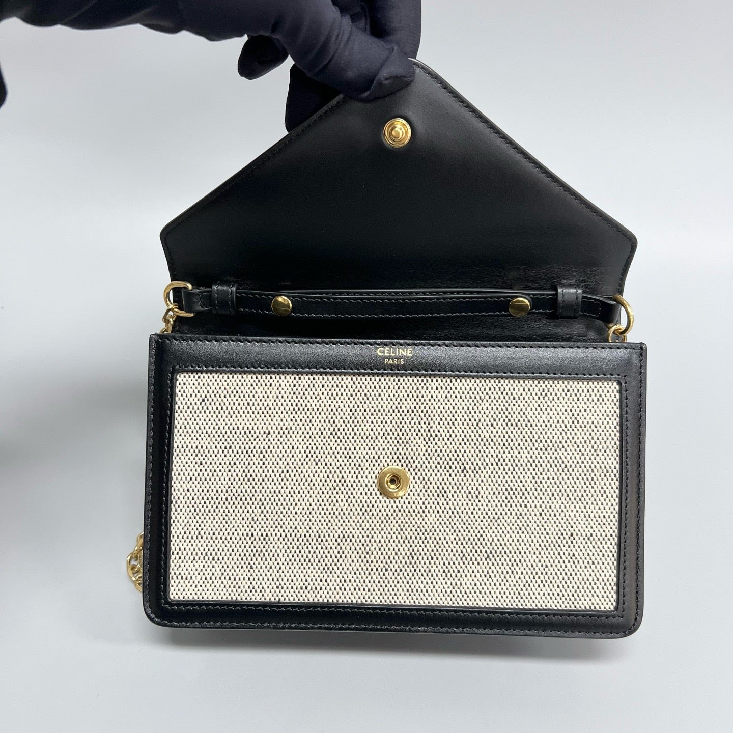 CELINE Canvas & Leather Envelope WOC