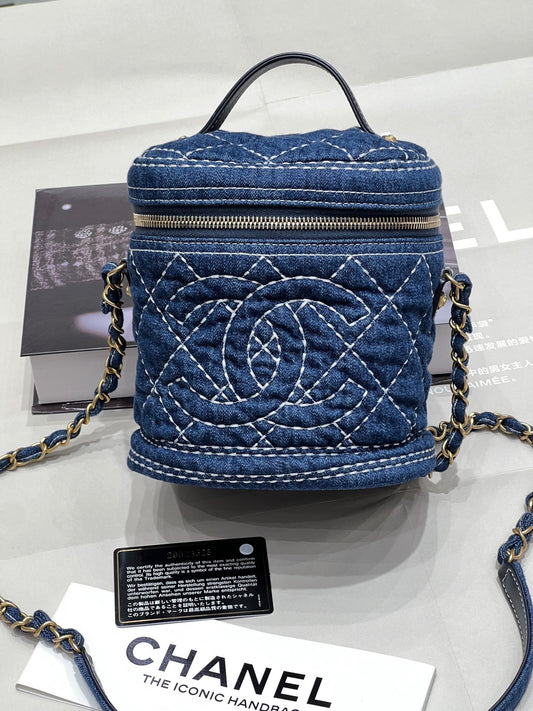 Chanel Limited Edition Denim Bucket Bag