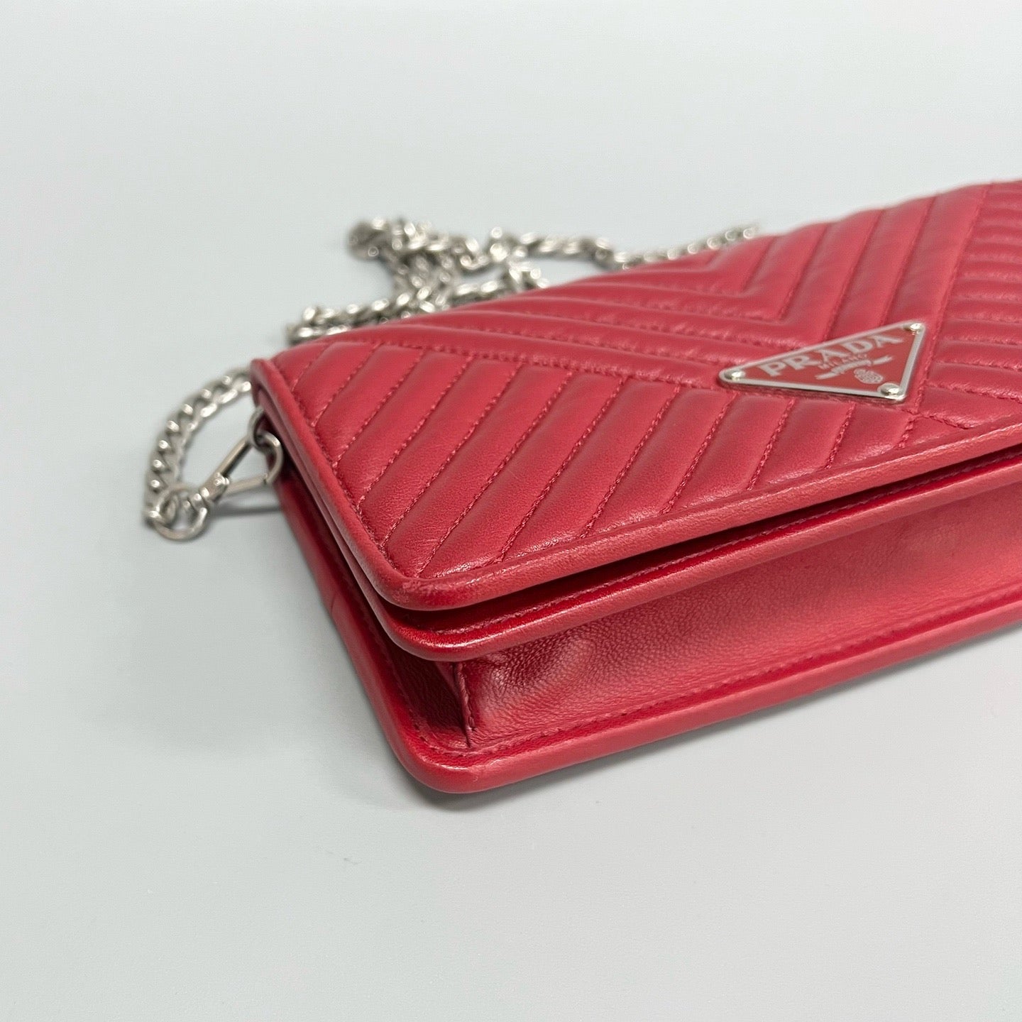 PRADA Triangle Logo Chain Bag