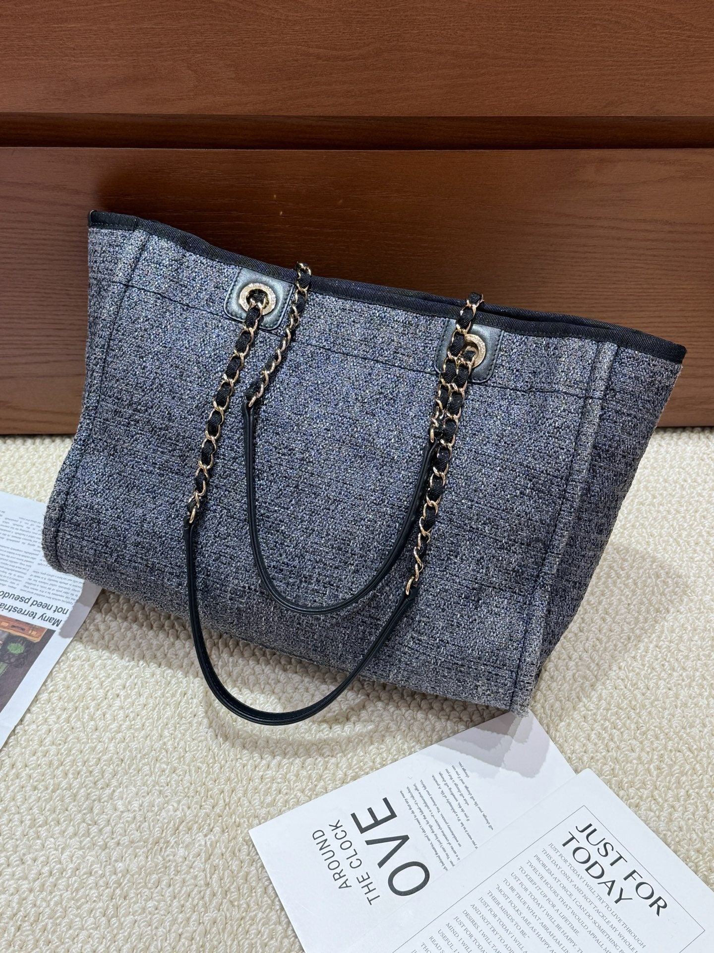 Chanel Canvas Tote Beach Bag (Medium)