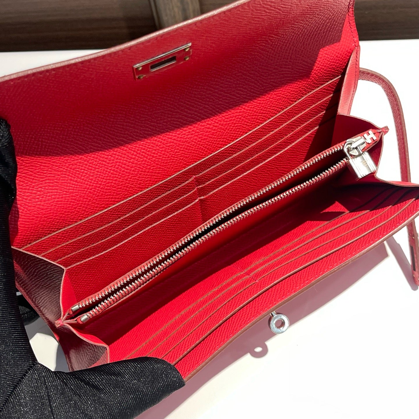 Hermès Kelly Long Wallet — Red Epsom