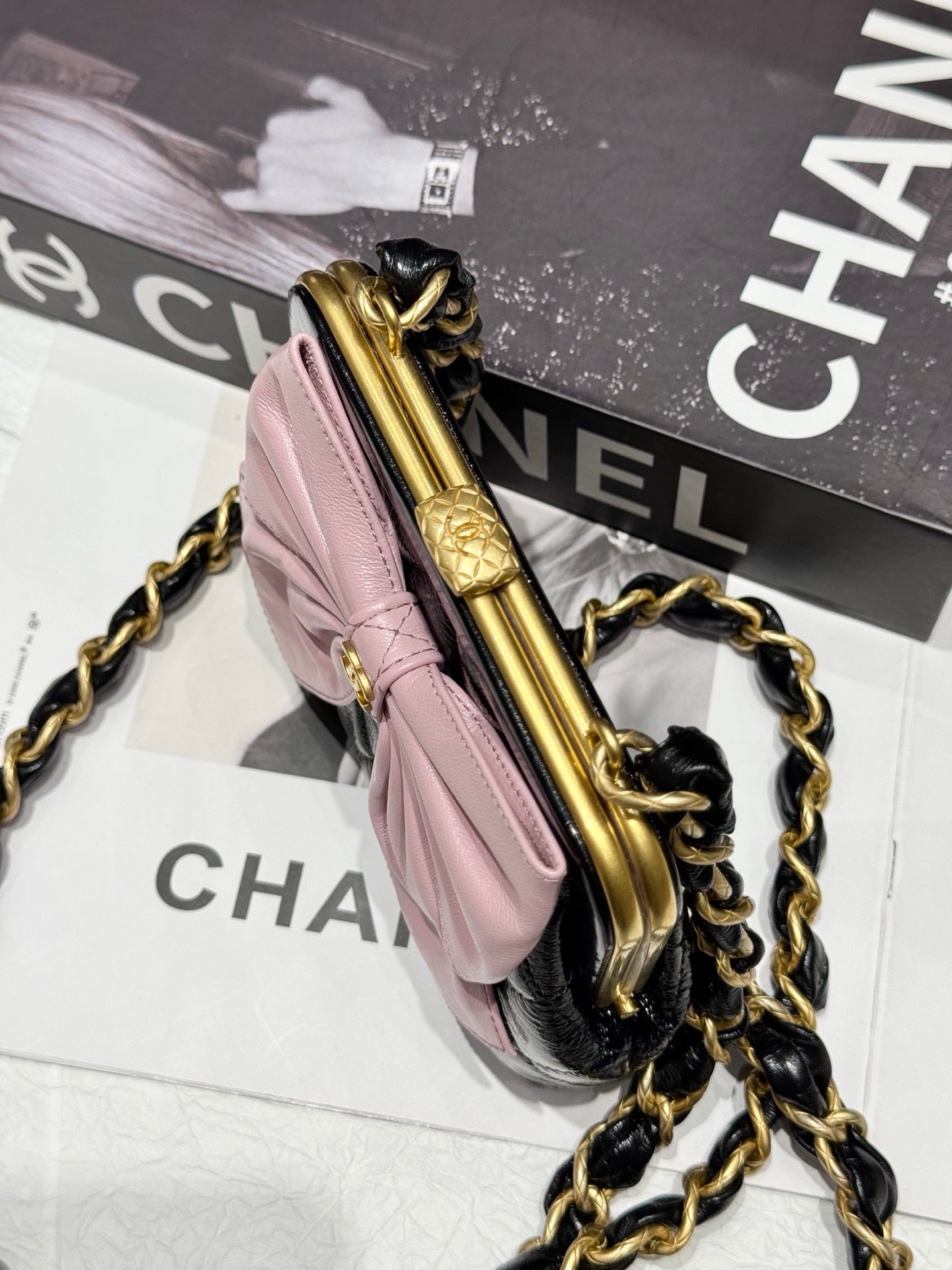 Chanel 24A Pink Bow Evening Bag