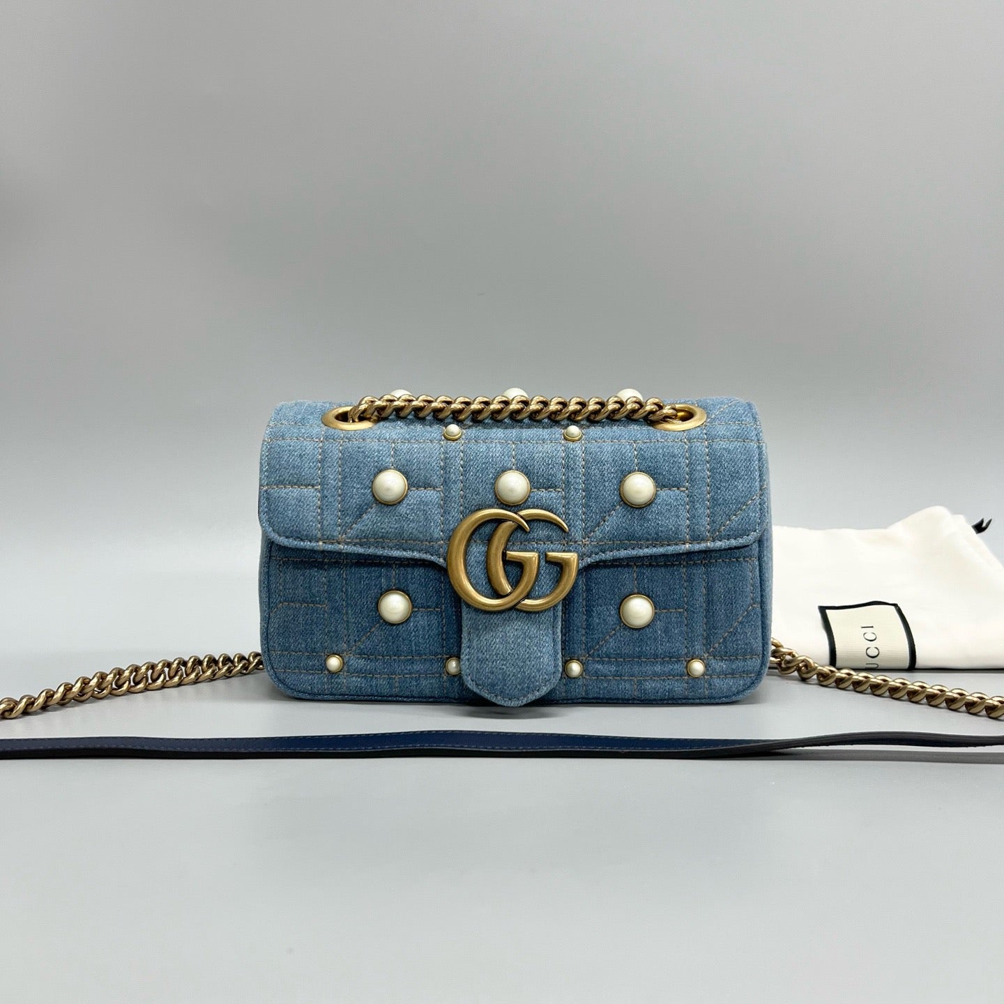 Gucci Limited Edition Denim Pearl Marmont 22