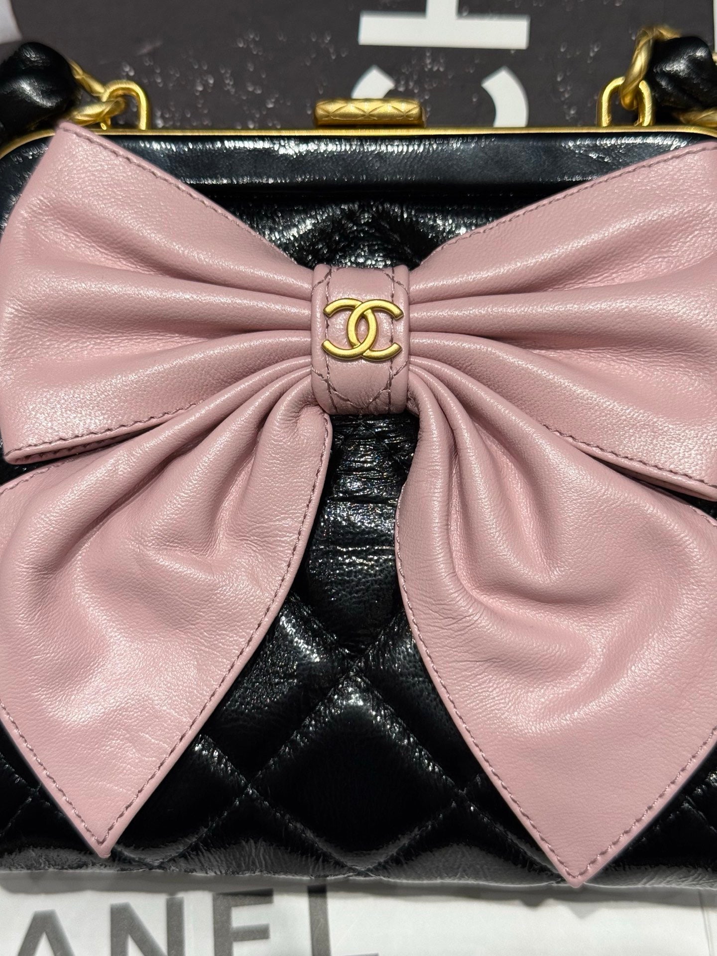 Chanel 24A Pink Bow Evening Bag