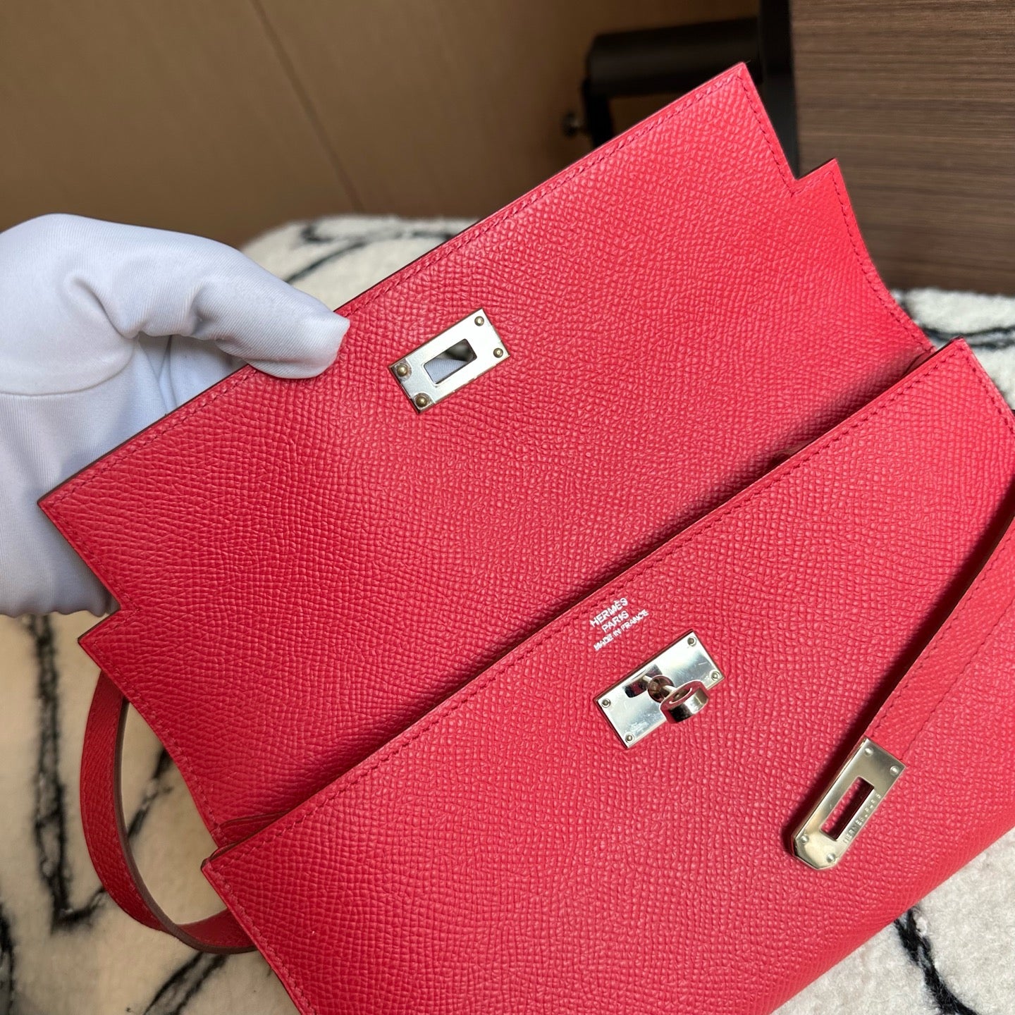 Hermès Kelly Long Wallet — Red Epsom