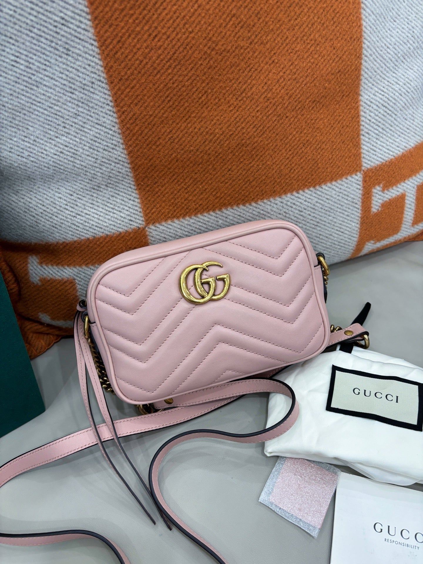 Gucci Marmont Camera Bag — Sakura Pink