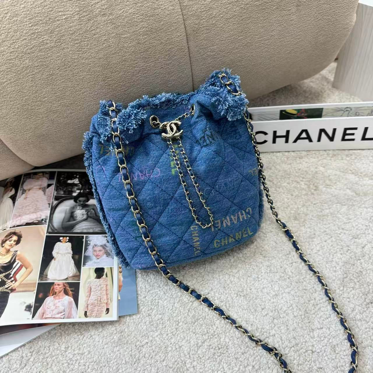 Chanel Denim Graffiti Bucket Bag