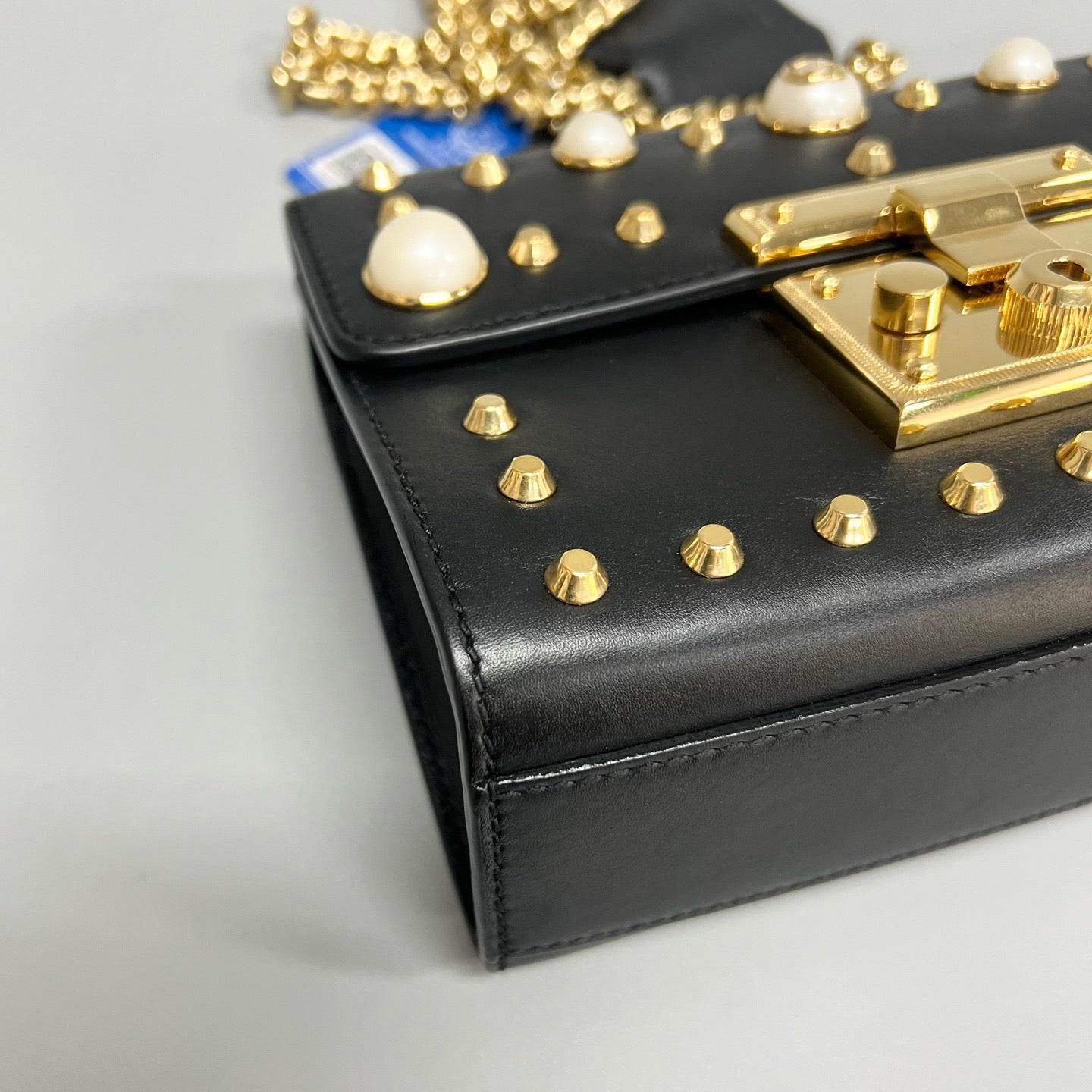Gucci Padlock Moon Box – Black with Pearl Studs
