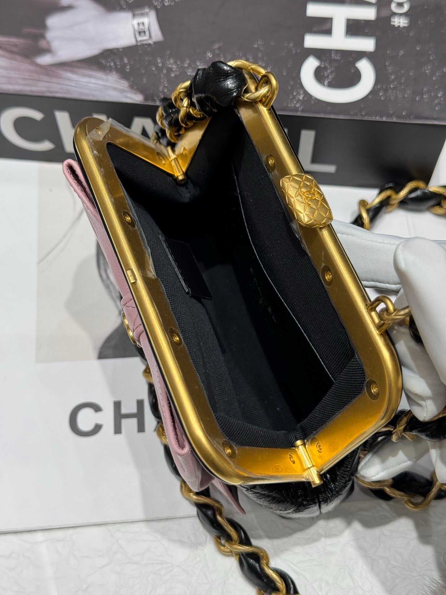 Chanel 24A Pink Bow Evening Bag