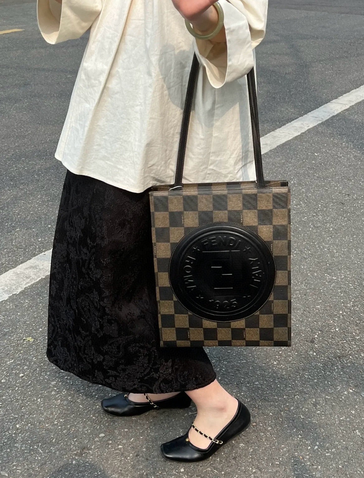 Fendi FF Embossed Monogram Tote Bag