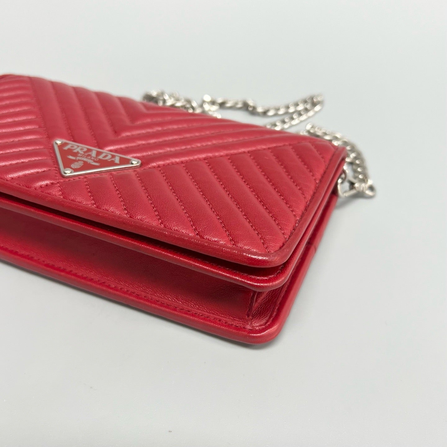 PRADA Triangle Logo Chain Bag