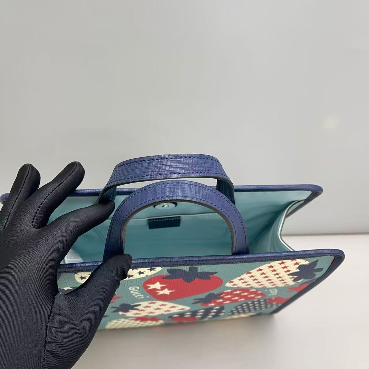 Gucci Strawberry & Star Print Tote Bag
