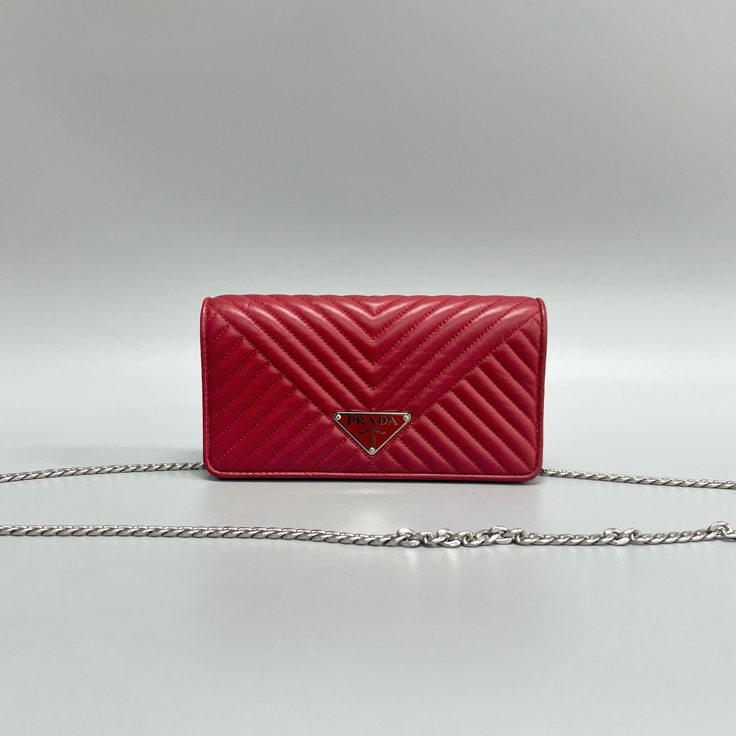 PRADA Triangle Logo Chain Bag