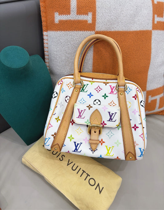 Louis Vuitton Vintage Multicolor White Bowling Bag