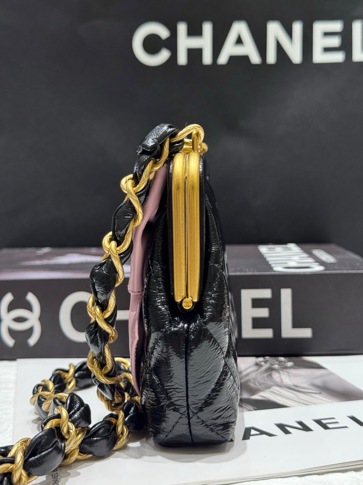 Chanel 24A Pink Bow Evening Bag