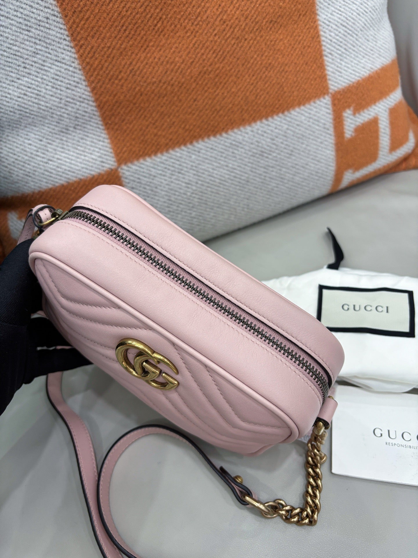 Gucci Marmont Camera Bag — Sakura Pink