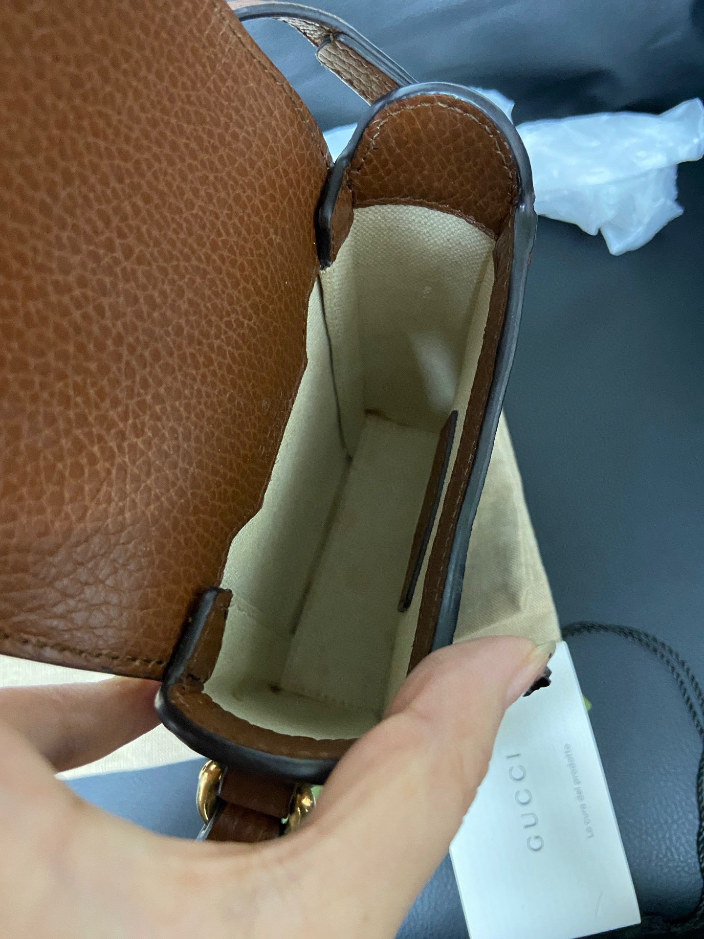 Gucci 1955 Vertical Denim Phone Bag