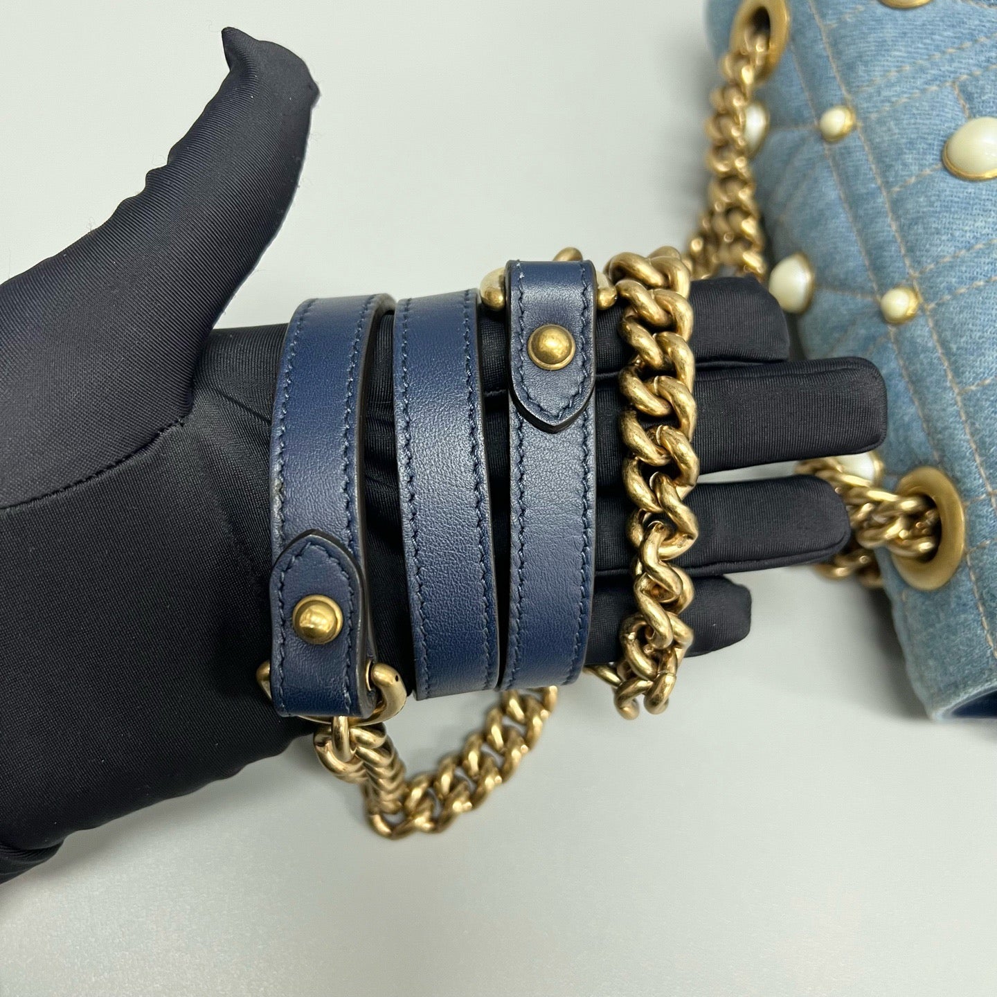 Gucci Limited Edition Denim Pearl Marmont 22