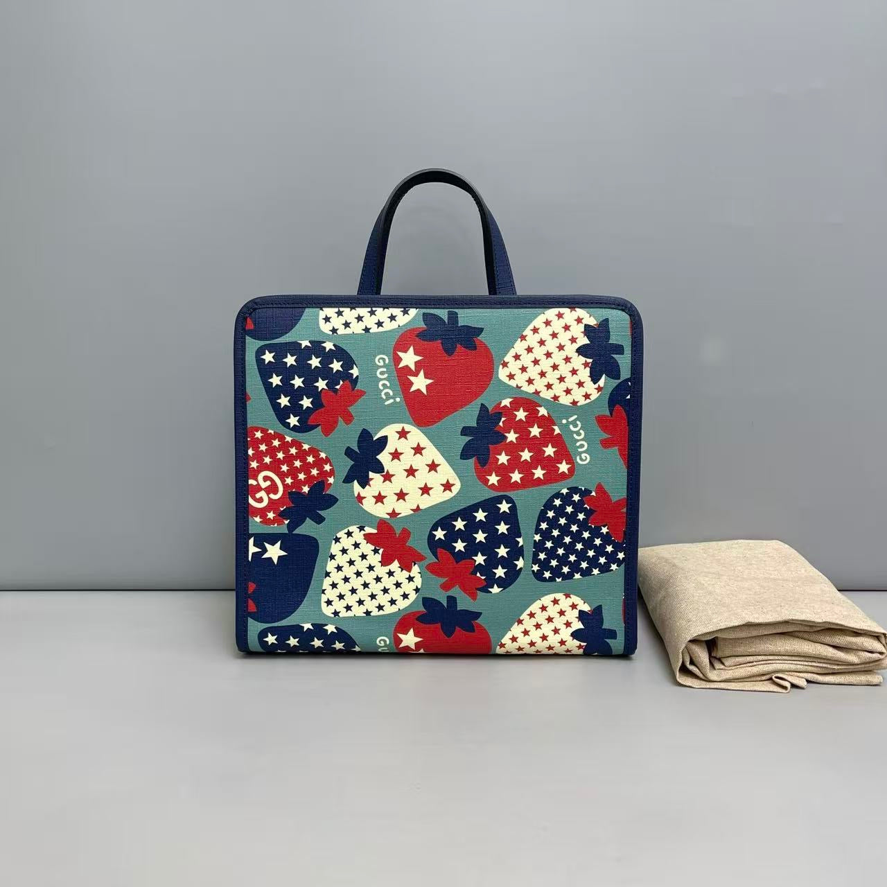 Gucci Strawberry & Star Print Tote Bag