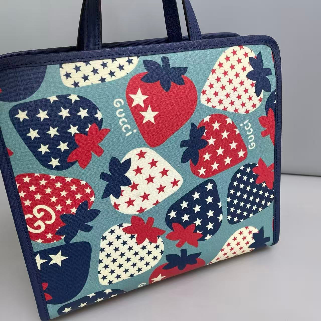 Gucci Strawberry & Star Print Tote Bag