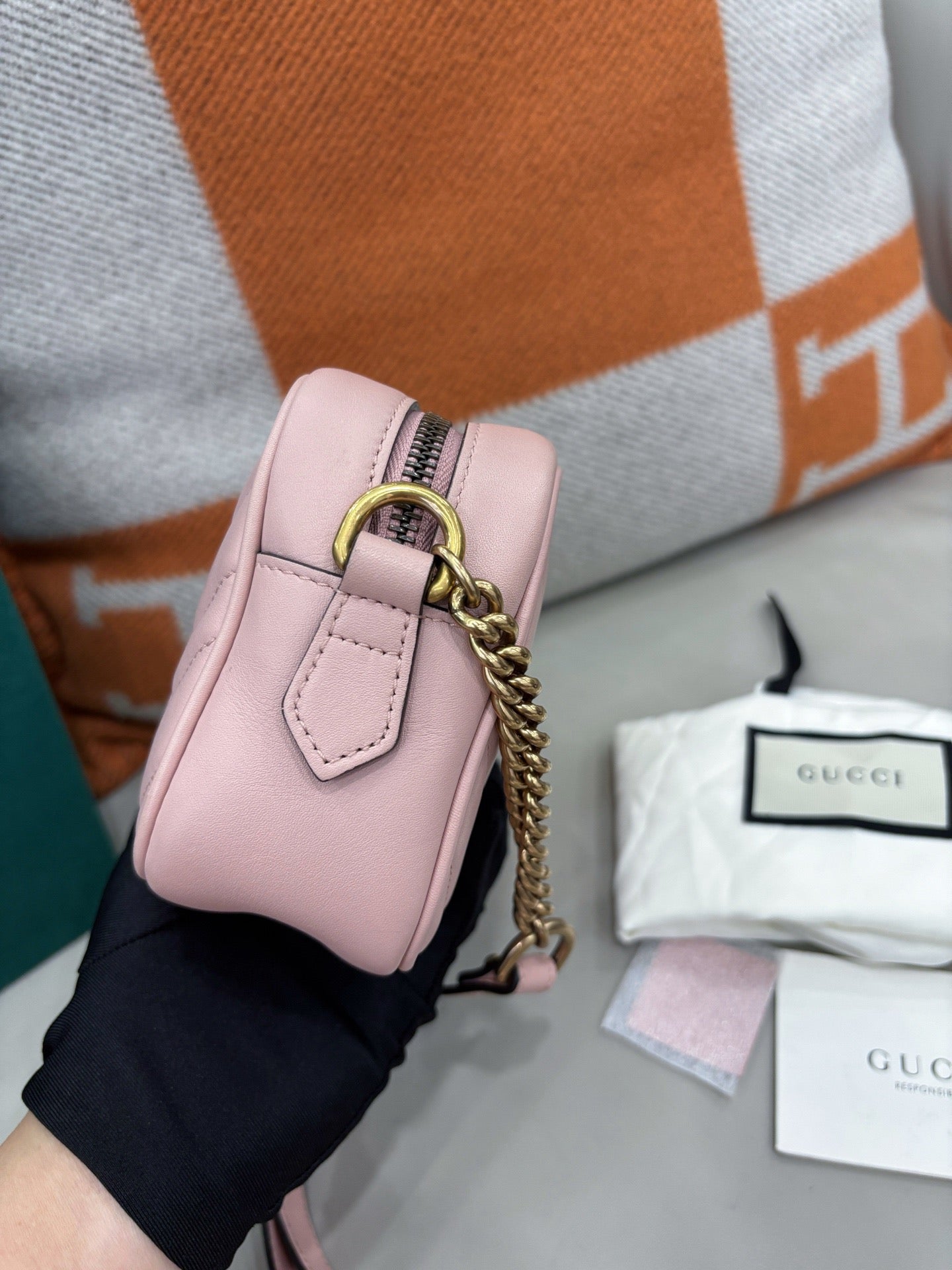 Gucci Marmont Camera Bag — Sakura Pink