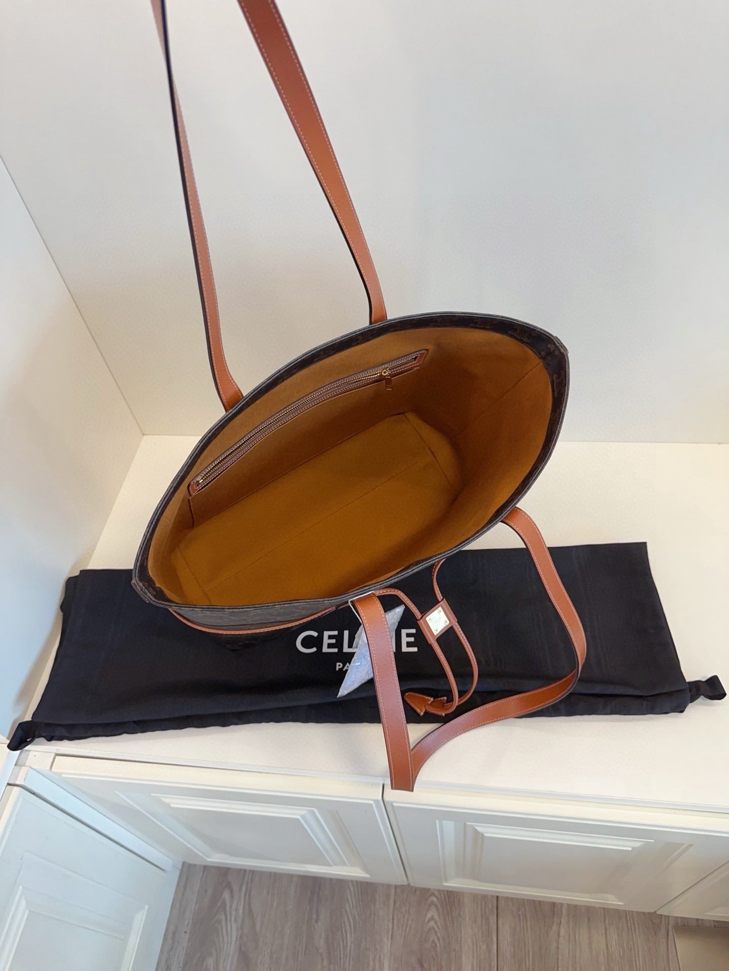 Celine Triomphe Caramel Cabas Tote Bag