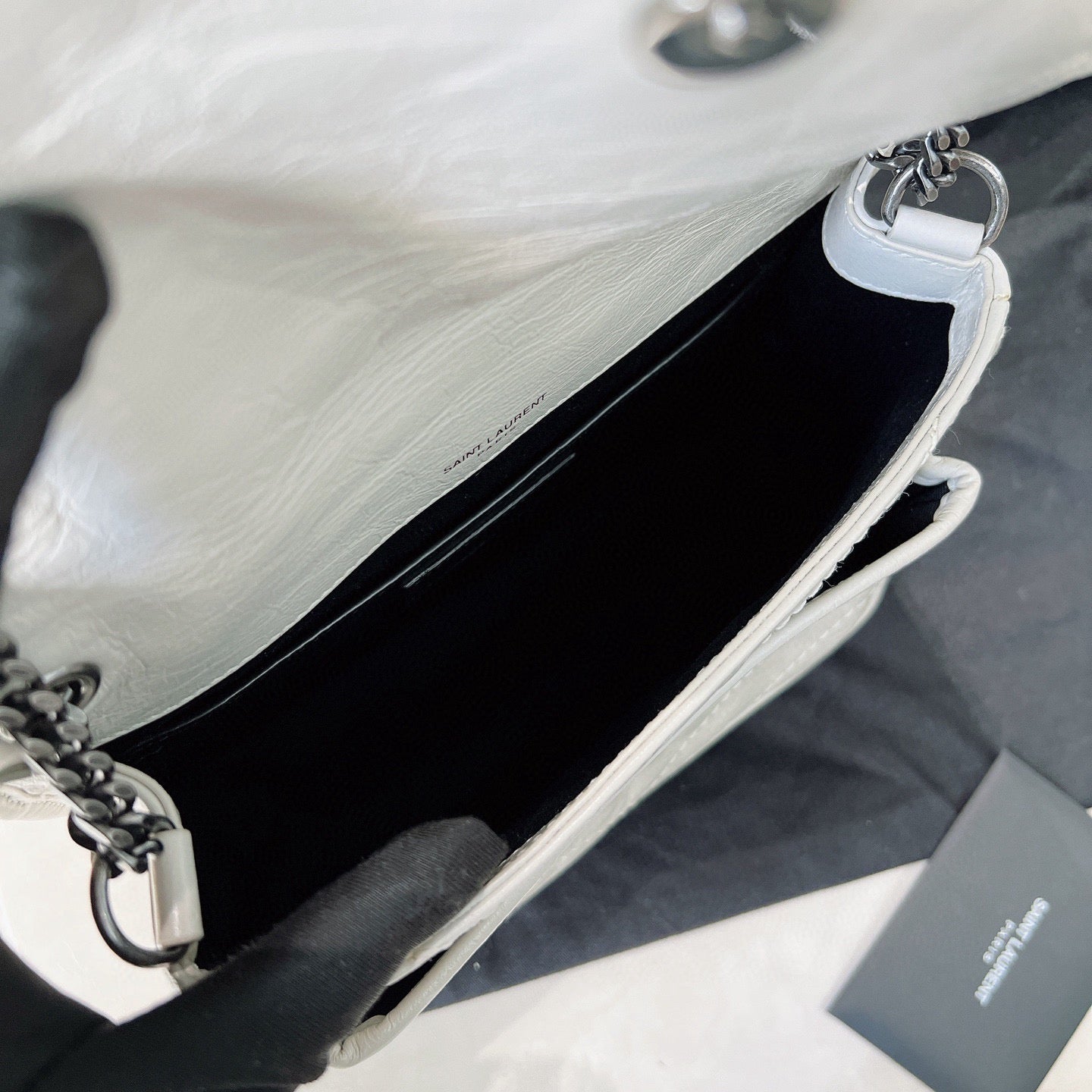 Saint Laurent Niki Small Chain Bag in White