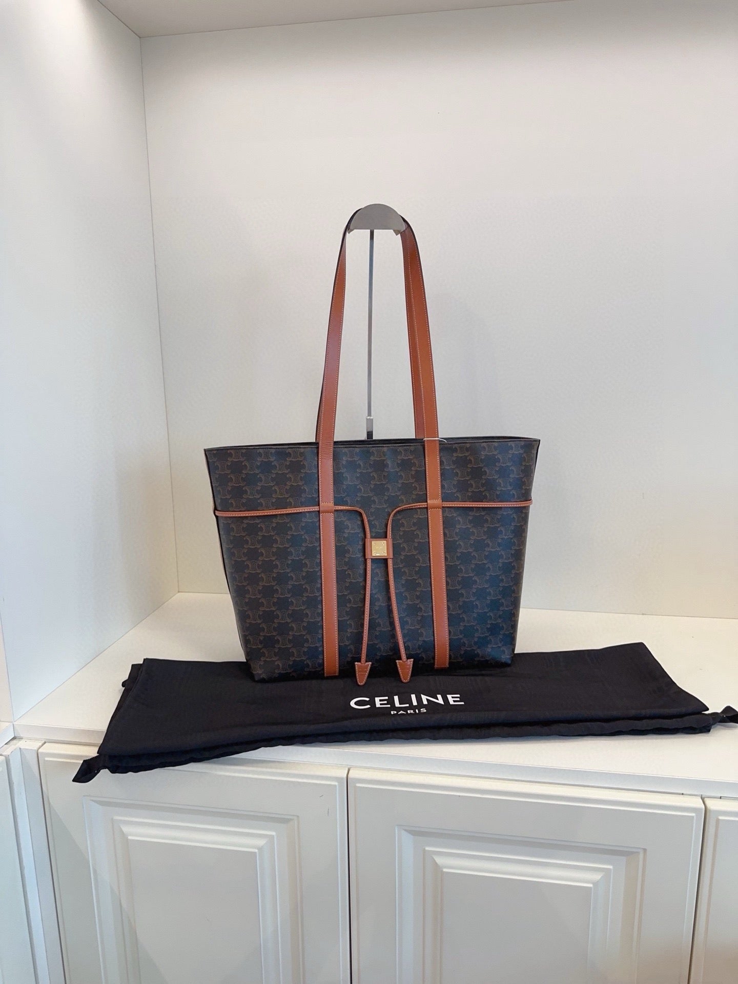 Celine Triomphe Caramel Cabas Tote Bag