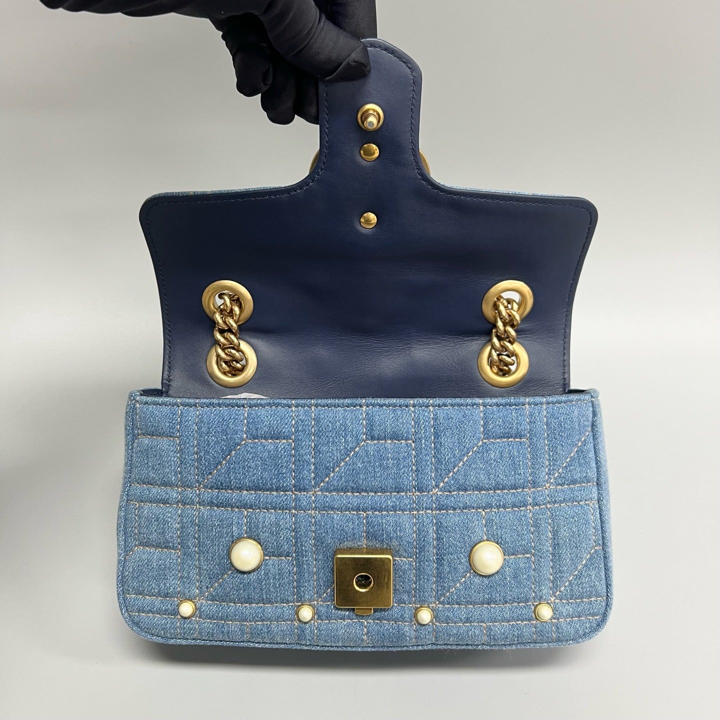 Gucci Limited Edition Denim Pearl Marmont 22