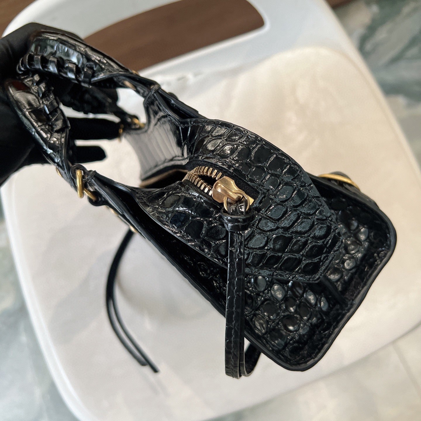 Balenciaga Neo Classic Mini Bag – Black Croc