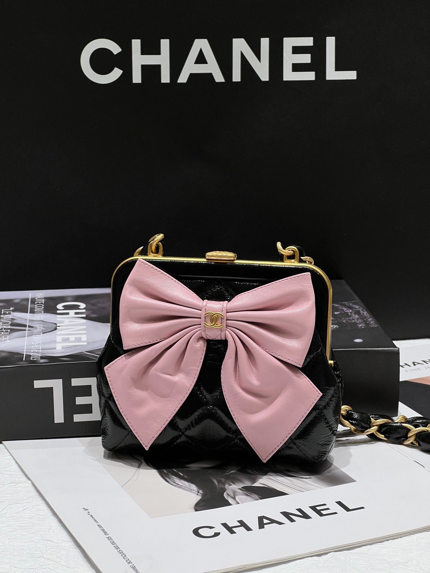 Chanel 24A Pink Bow Evening Bag