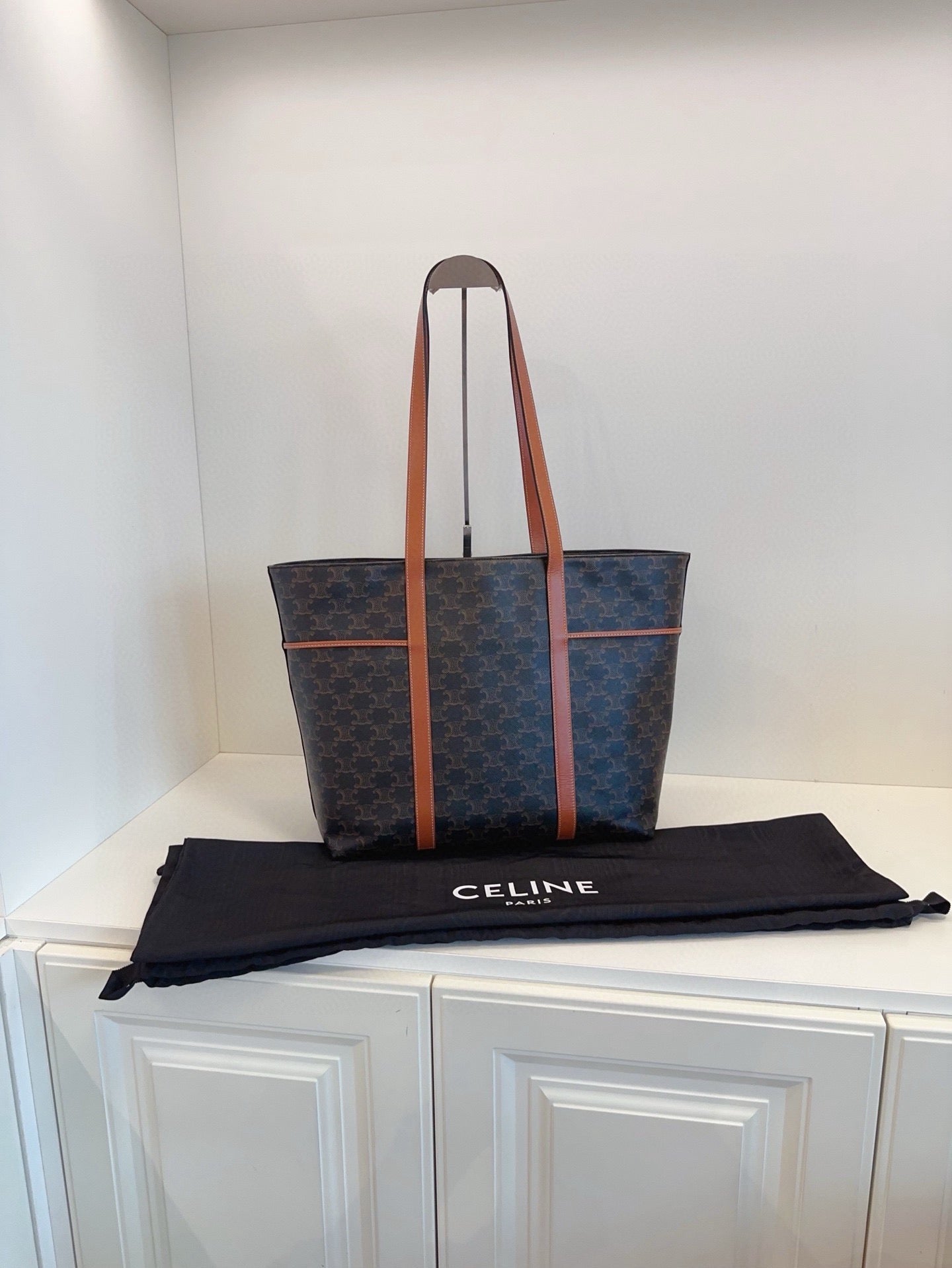 Celine Triomphe Caramel Cabas Tote Bag