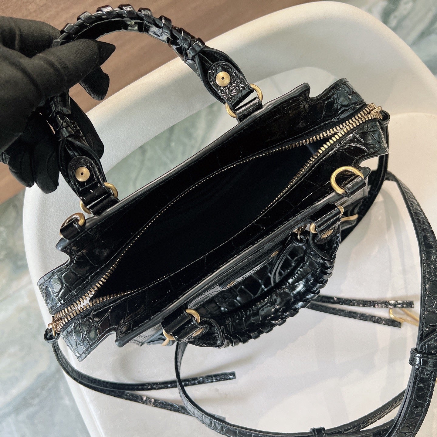 Balenciaga Neo Classic Mini Bag – Black Croc