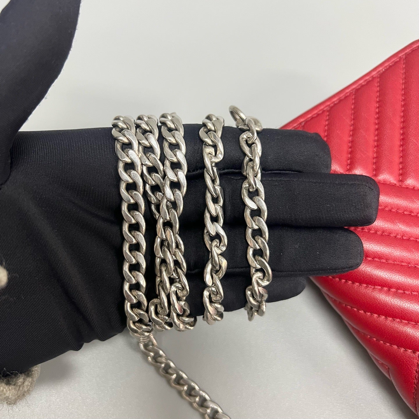 PRADA Triangle Logo Chain Bag