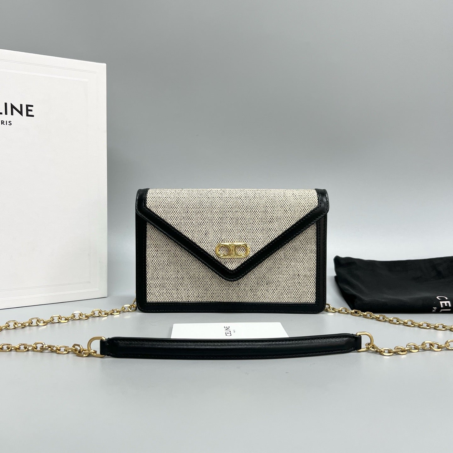 CELINE Canvas & Leather Envelope WOC