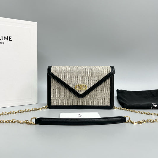 CELINE Canvas & Leather Envelope WOC