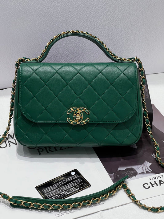 Chanel 19 Bag – Green Handle Postman Style