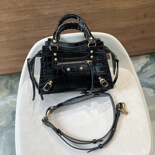 Balenciaga Neo Classic Mini Bag – Black Croc