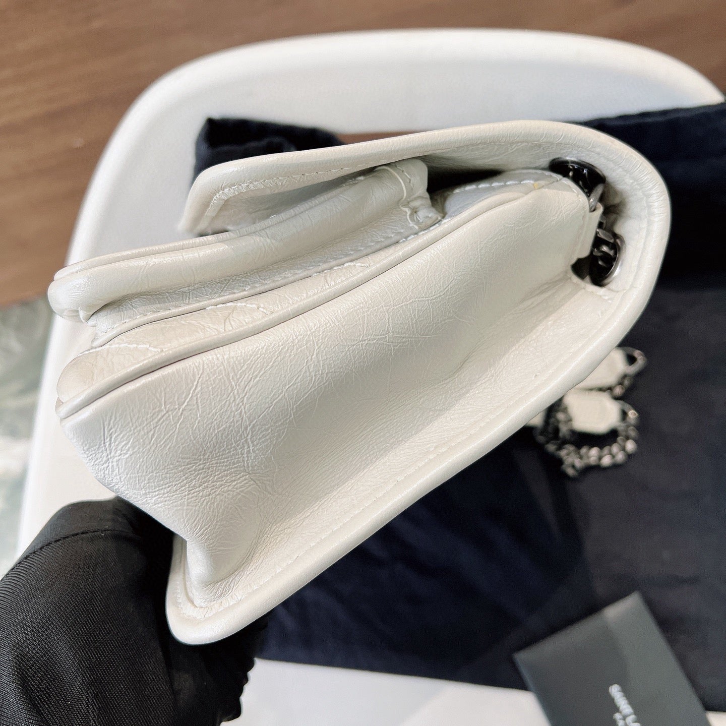 Saint Laurent Niki Small Chain Bag in White