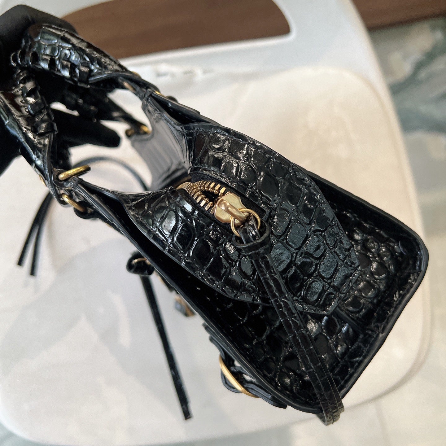 Balenciaga Neo Classic Mini Bag – Black Croc